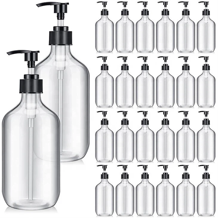 Ampolla de xampú personalitzada de plàstic transparent de luxe buida