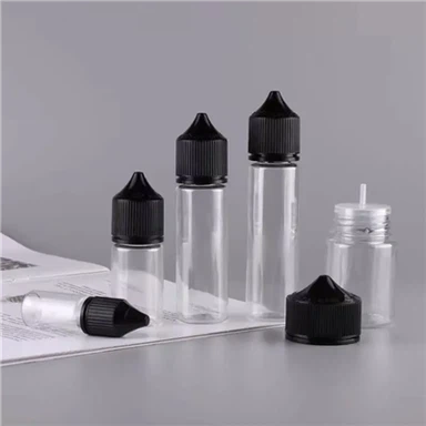 V3 ampolles de plàstic transparent de líquid negre ampolla de gotes